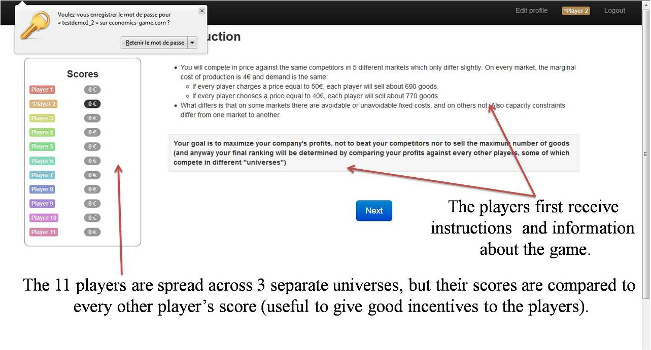 competition economics game: instructions